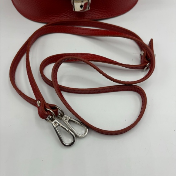 Red Carla Ferreri Rosso Handbag Cross Body Purse Made in Italy - Picture 7 of 13